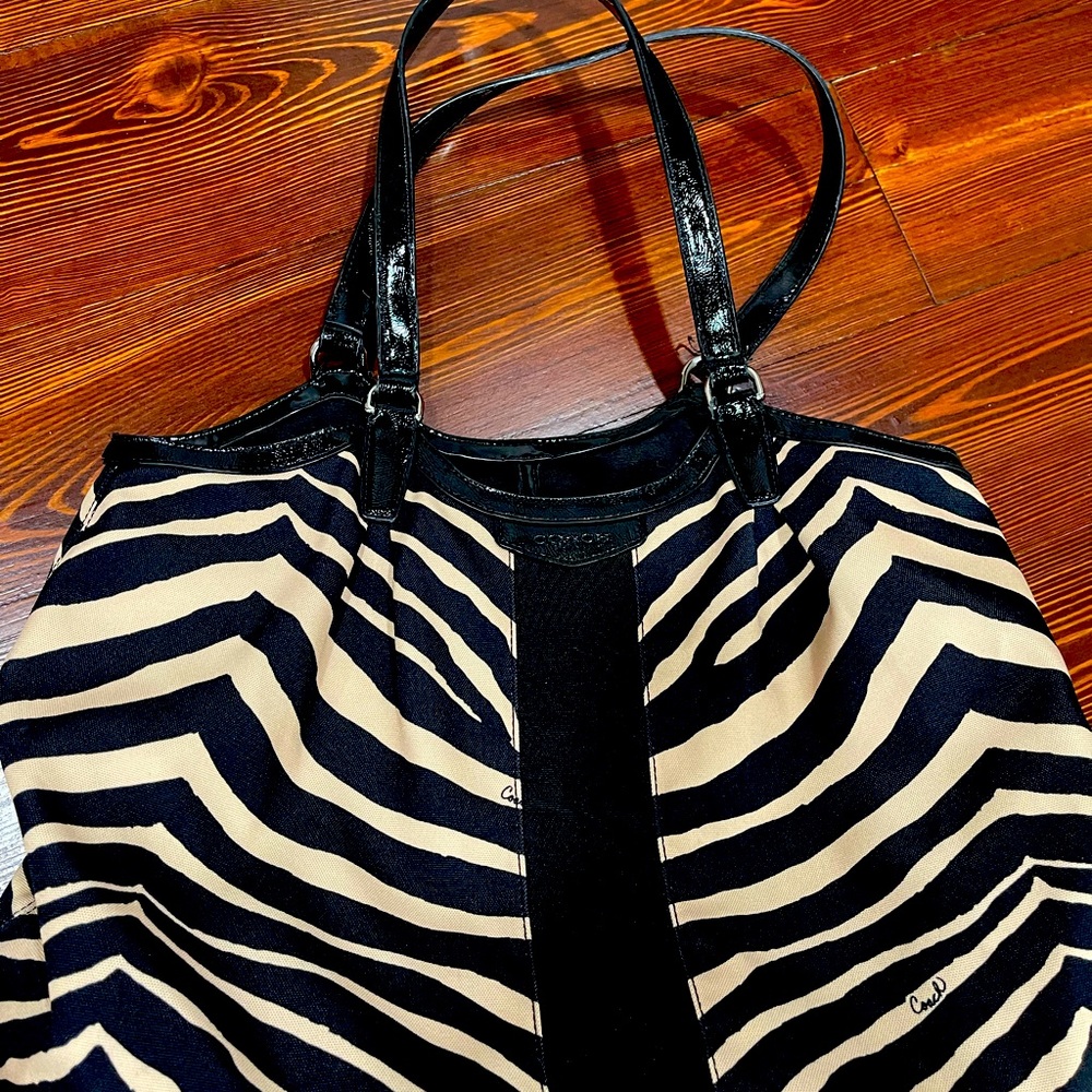 Coach zebra print purse.